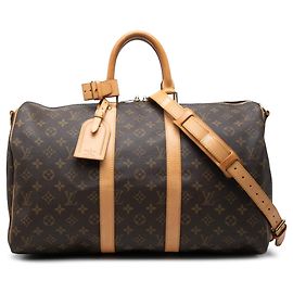 Brown Louis Vuitton Monogram Keepall Bandouliere 45 Travel Bag