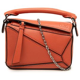 Bolsa Nano Puzzle LOEWE em pele de vitelo Orange