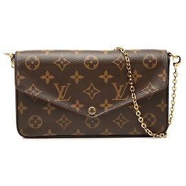Borsa a tracolla Louis Vuitton Monogram Pochette Felicie Marrone