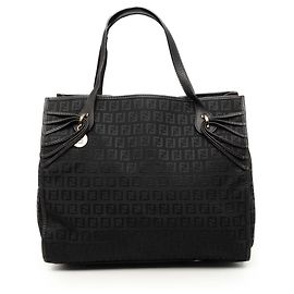 Borsa Tote Fendi Zucchino Canvas Nera