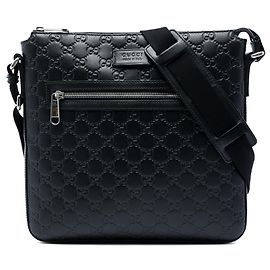 Borsa a tracolla Gucci Guccissima nera