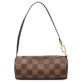 Bolsa de mão Louis Vuitton Damier Ebene Papillon Pochette Marrom