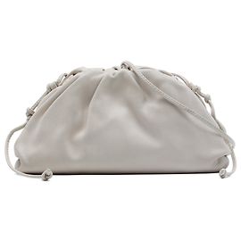 Borsa a tracolla The Mini Pouch in nappa bianca Bottega Veneta