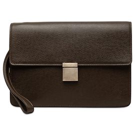 Borsa a Pochette Louis Vuitton Taiga Selenga Marrone