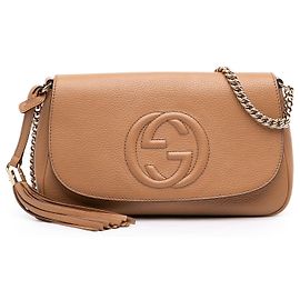 Borsa a tracolla Soho Chain Gucci Medium in pelle di vitello marrone