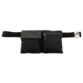Gucci GG Canvas Gürteltasche mit zwei Taschen in Schwarz