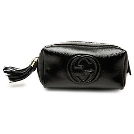 Beauty case Gucci Soho in pelle verniciata nera