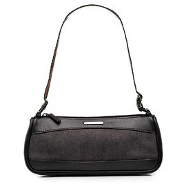 Gucci Denim Web Schultertasche in Schwarz