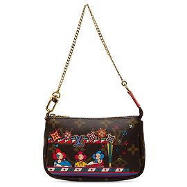 Louis Vuitton Monogram Vivienne Christmas Mini Pochette Accessoires Schultertasche Braun