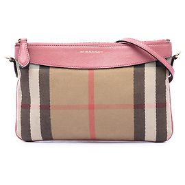 Borsa a tracolla Burberry House Check Canvas Derby Peyton Beige