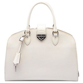 White Louis Vuitton Epi Pont Neuf GM Handbag