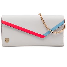 Autre Marque Dior Explorer Croisier Umhängetasche aus weißem Leder mit Kette