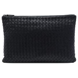 Clutch Bottega Veneta Intrecciato in nappa nera