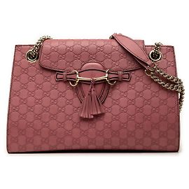 Borsa a tracolla Gucci Emily Large Guccissima Rosa