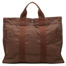 Bolso Tote Hermès Herline MM de lona marrón