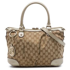 Borsa a mano Sukey in tela GG beige Gucci