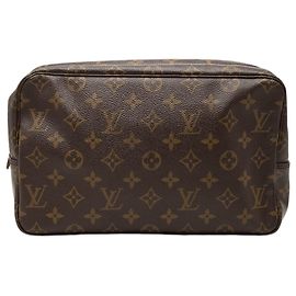 Louis Vuitton Monogram Trousse Toilette 28 Clutch Bag Braun