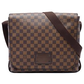 Borsa a tracolla Louis Vuitton Damier Ebene Brooklyn MM Marrone
