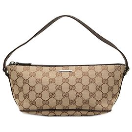 Beige Gucci GG Canvas Boat Schultertasche