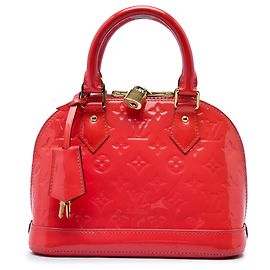 Bolsa Satchel Alma BB Louis Vuitton Monogram Vernis Vermelha