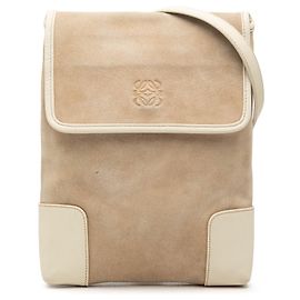 Sac bandoulière Anagram LOEWE en daim beige