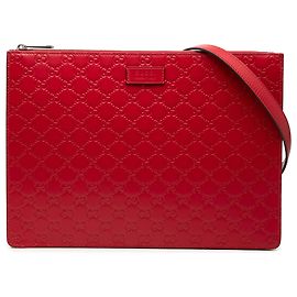 Borsa Messenger Gucci Guccissima rossa con zip