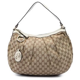 Borsa a tracolla Gucci GG Canvas Sukey Beige