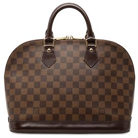 Borsa a mano Louis Vuitton Damier Ebene Alma PM Marrone