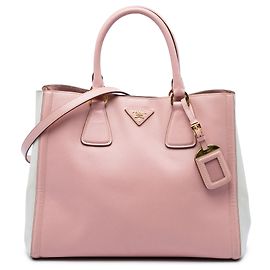 Borsa Tote Satchel Prada Large Bicolor Saffiano Lux Grigia