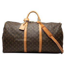 Sac de voyage Louis Vuitton Monogram Keepall Bandouliere 60 Marron