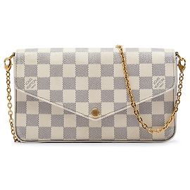 Bolso bandolera Louis Vuitton Damier Azur Pochette Felicie blanco