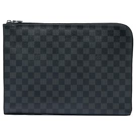 Bolsa de mão Louis Vuitton Damier Graphite Pochette Jour GM preta