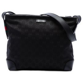 Borsa a tracolla Gucci GG Canvas Web nera