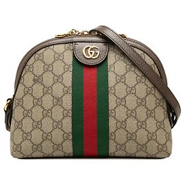 Borsa a tracolla Gucci Small GG Supreme Web Ophidia Dome Beige