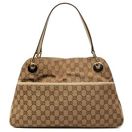 Bolsa de Ombro Gucci GG Canvas Eclipse Bege