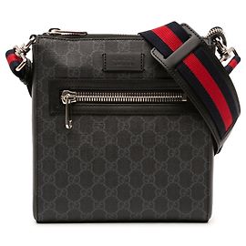 Bolsa Messenger Gucci Small GG Supreme Web Preta