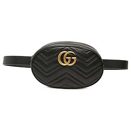 Black Gucci Large GG Marmont Matelasse Calfskin Belt Bag
