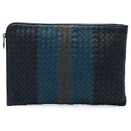 Clutch Bottega Veneta Tricolor Nappa Intrecciato Nera
