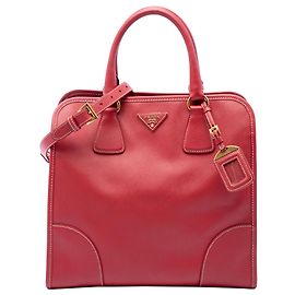 Saco Shopping Tote Satchel Prada Saffiano Lux Vermelho
