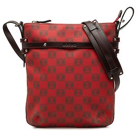 Bolsa tiracolo LOEWE Anagram em lona revestida vermelha