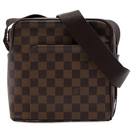 Bolsa Tiracolo Louis Vuitton Damier Ebene Olav PM Castanha