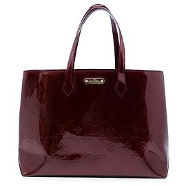 Louis Vuitton Monogram Vernis Wilshire MM Tote Bag Rot