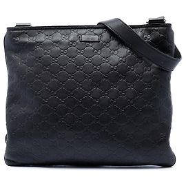 Borsa a tracolla Gucci Guccissima nera