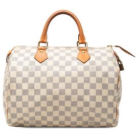 Bolso Boston Louis Vuitton Speedy 30 Damier Azur Blanco
