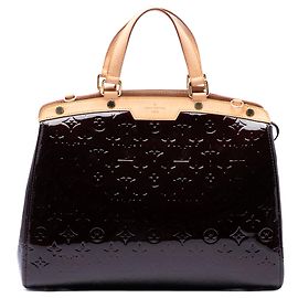 Bolsa Satchel Louis Vuitton Monogram Vernis Brea GM Purple