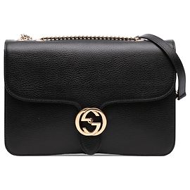 Gucci Medium Dollar Calfskin Interlocking G Crossbody schwarz
