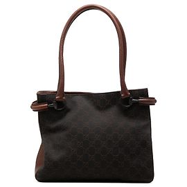 Bolsa de ombro Gucci GG Denim castanha