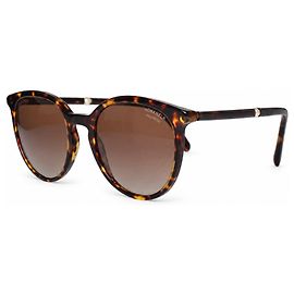 Chanel, Braune runde Schildpatt-Sonnenbrille mit Perle