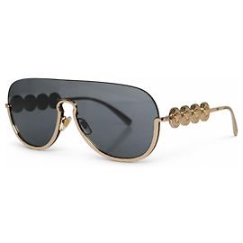 Versace, Gafas de sol al aire con monedas de medusa doradas