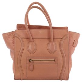 Céline Bolso de mano CELINE Luggage Micro Shopper de cuero Rosa